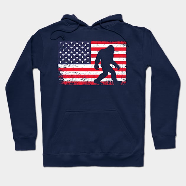 Bigfoot American Flag Hoodie by AdultSh*t